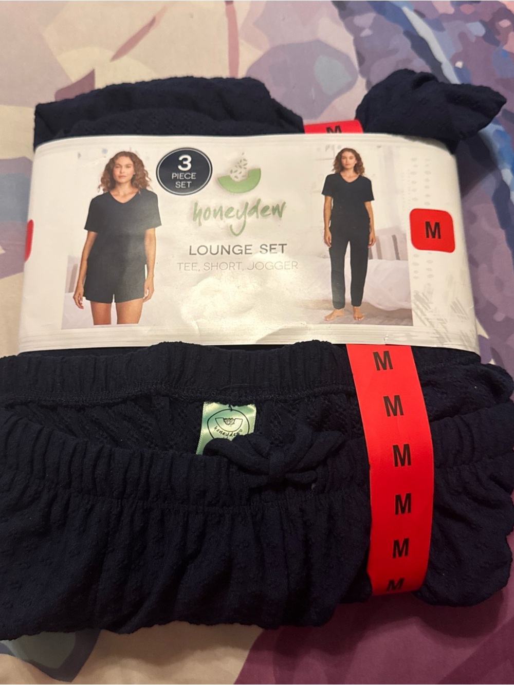 Honeydew Intimates Navy 3-Piece Lounge Set - Tee, Shorts & Jogger